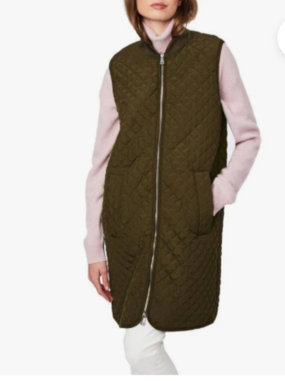 Bernardo Soft Glamy Quilted Long  Vest